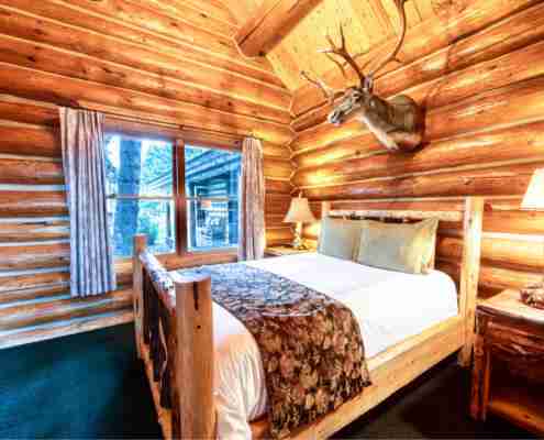 a bedroom suite at the Hatchet Resort