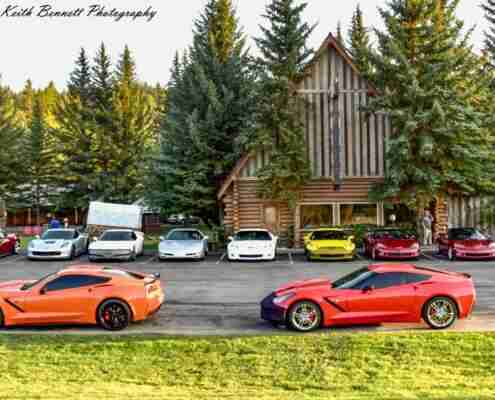 corvette show at the Hatchet Resort